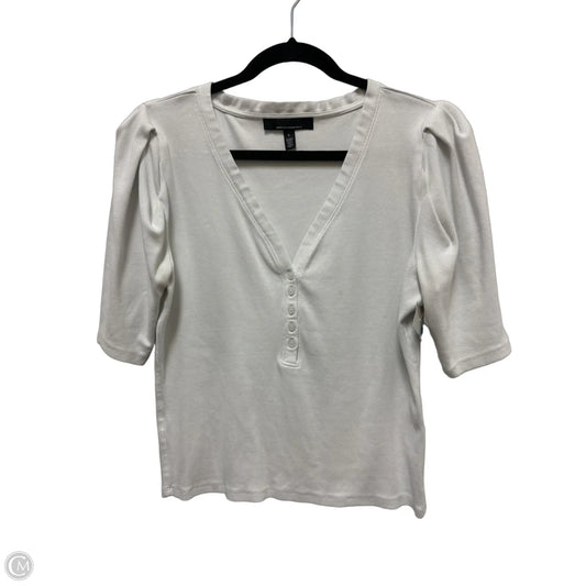 Top Short Sleeve By White House Black Market In White, Size: L