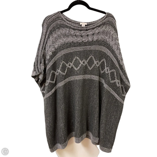 Sweater Short Sleeve By Chicos In Silver, Size: Xl