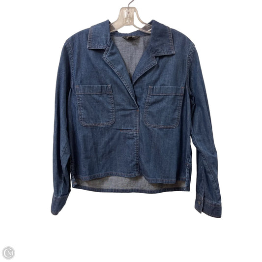 Top Long Sleeve By Banana Republic In Blue Denim, Size: M