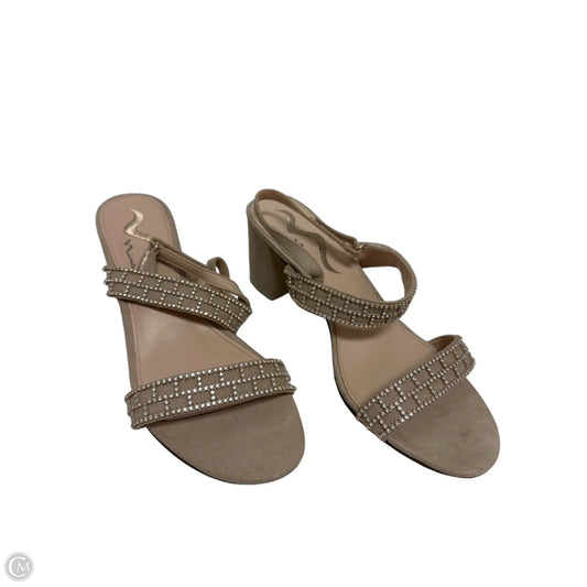 Sandals Heels Block By Nina In Cream, Size: 10