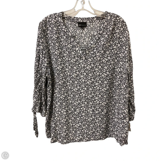 Top Long Sleeve By Jones New York In Floral Print, Size: 1x