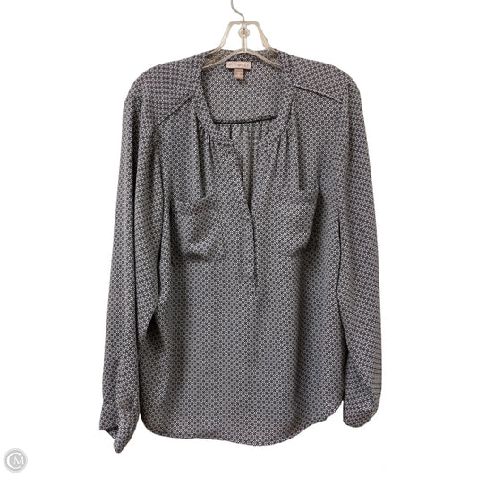 Top Long Sleeve By Roz And Ali In Navy, Size: 1x