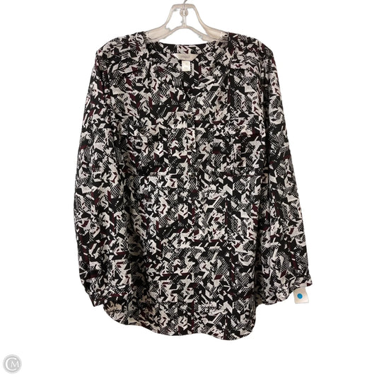Top Long Sleeve By Cj Banks In Black & Grey, Size: 1x