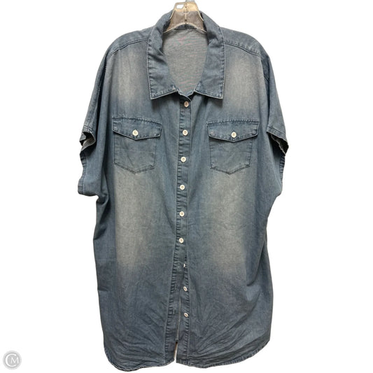 Dress Casual Midi By Shein In Blue Denim, Size: 4x