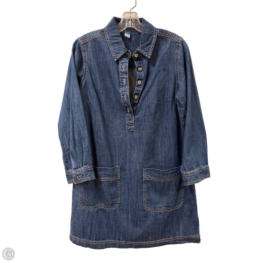 Dress Casual Midi By Old Navy In Blue Denim, Size: M