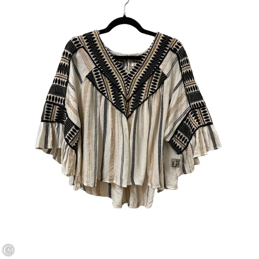 Top Short Sleeve By Thml In Black & Cream, Size: L