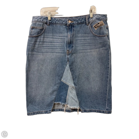 Skirt Midi By Time And Tru In Blue Denim, Size: 18