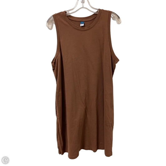 Dress Casual Midi By Old Navy In Brown, Size: Xl