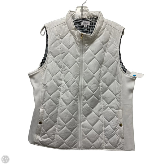 Vest Puffer & Quilted By Kim Rogers In White, Size: Xl