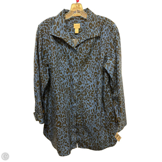 Blouse Long Sleeve By Chicos In Blue, Size: L