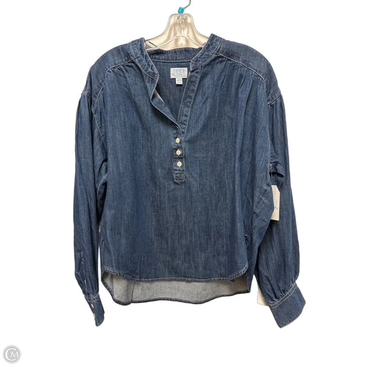 Top Long Sleeve By Time And Tru In Blue Denim, Size: L