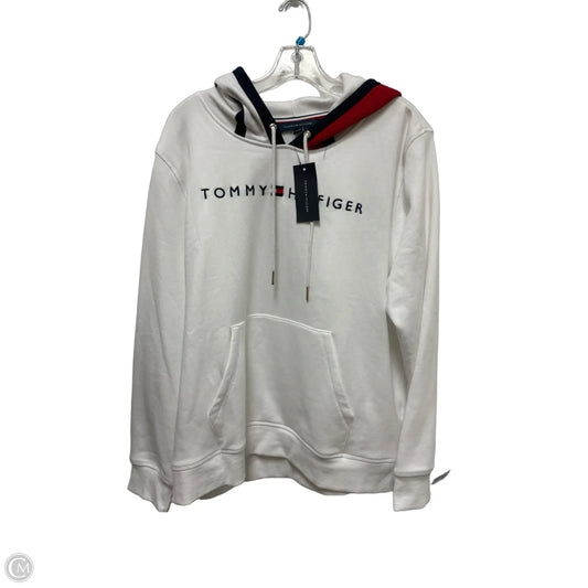 Sweatshirt Hoodie By Tommy Hilfiger In White, Size: Xl