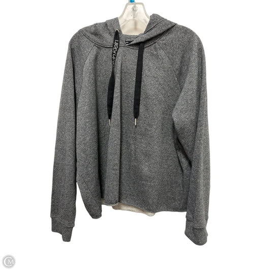 Sweatshirt Hoodie By Calvin Klein In Grey, Size: 1x
