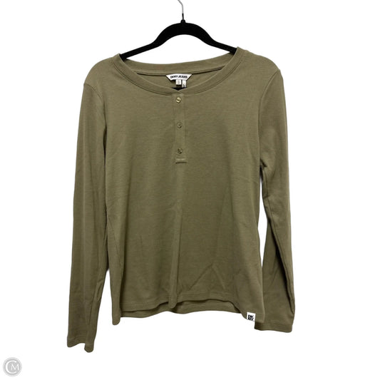 Top Long Sleeve By Dkny In Green, Size: Xl
