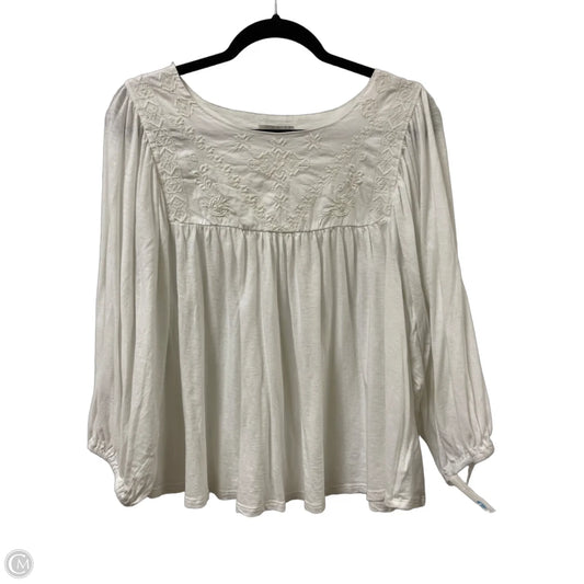 Top Long Sleeve By Lucky Brand In White, Size: Xl