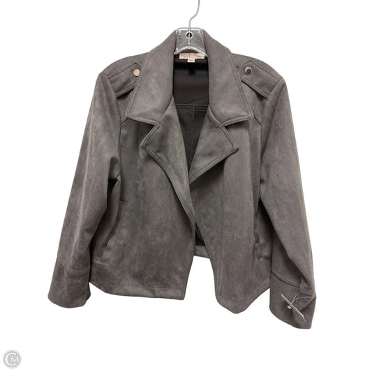 Jacket Moto By Philosophy In Grey, Size: 1x