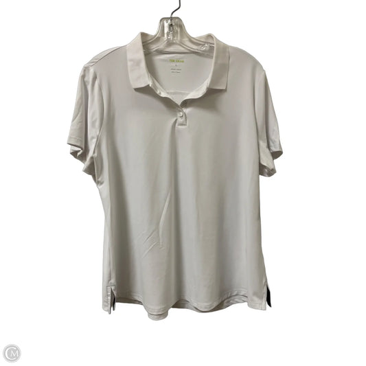 Athletic Top Short Sleeve By Tek Gear In White, Size: L