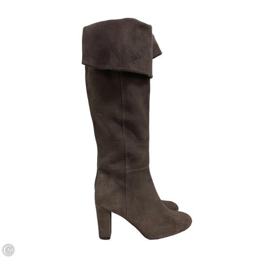 Boots Knee Heels By Halogen In Grey, Size: 10