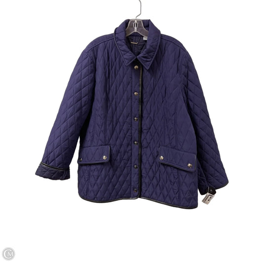 Coat Puffer & Quilted By Chicos In Purple, Size: 2x