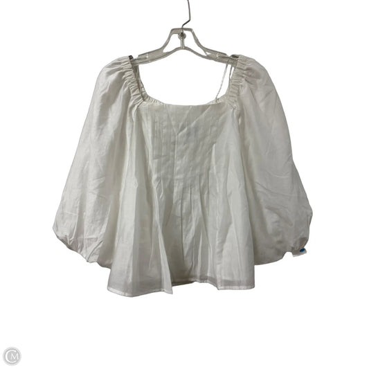 Top Long Sleeve By Banana Republic In White, Size: M
