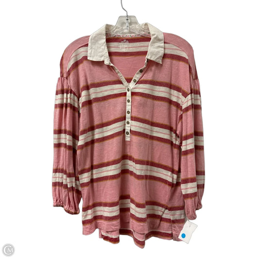 Top Long Sleeve By Pilcro In Pink, Size: Xs
