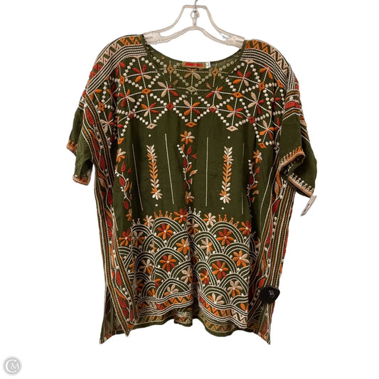 Top Short Sleeve Designer By Johnny Was In Green, Size: M