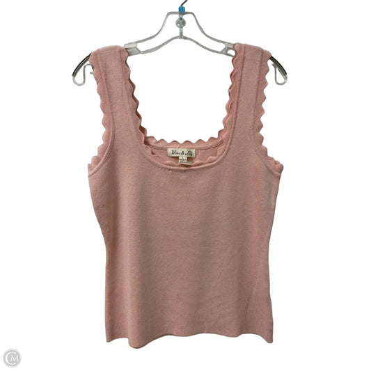 Top Sleeveless By Vine & Love In Pink, Size: L