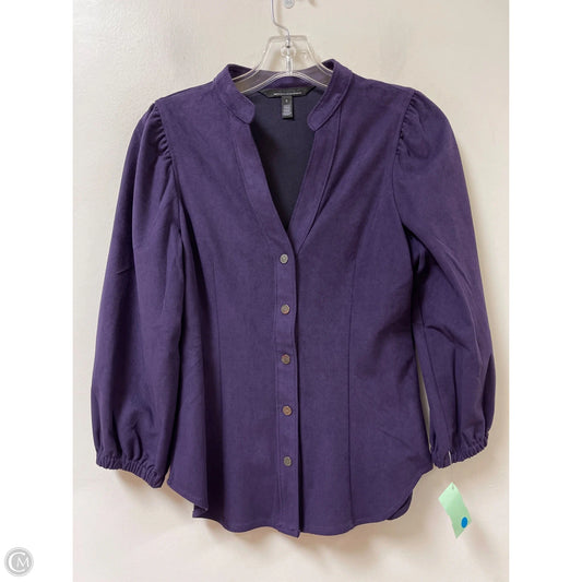 Blouse Long Sleeve By White House Black Market In Purple, Size: Xs
