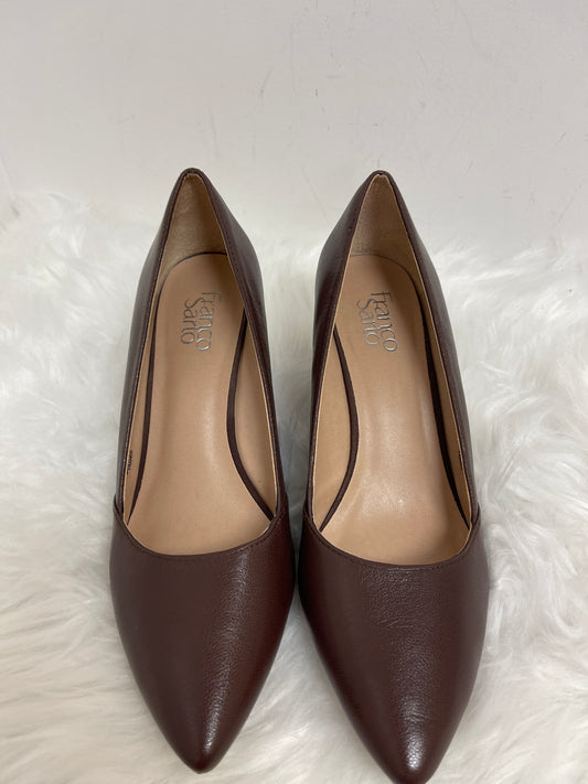 Brown Shoes Heels Wedge Franco Sarto, Size 10