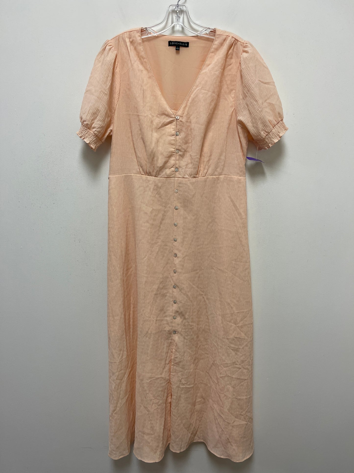 Peach Dress Casual Maxi Clothes Mentor, Size L