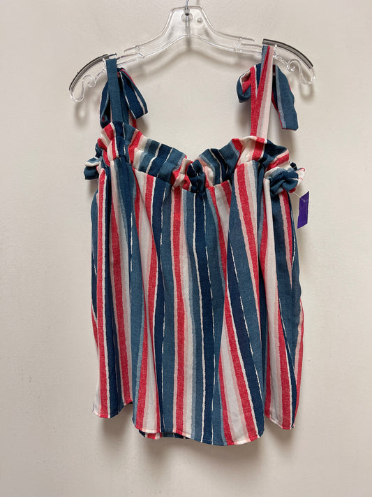 Blue & Red & White Top Sleeveless Entro, Size L