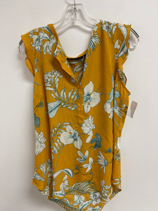 Yellow Top Sleeveless New York And Co, Size L