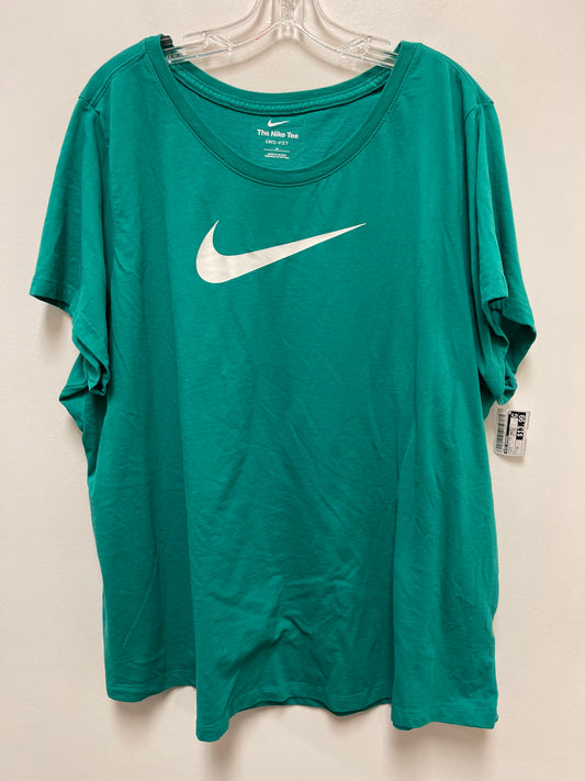 Green Athletic Top Short Sleeve Nike Apparel, Size 3x