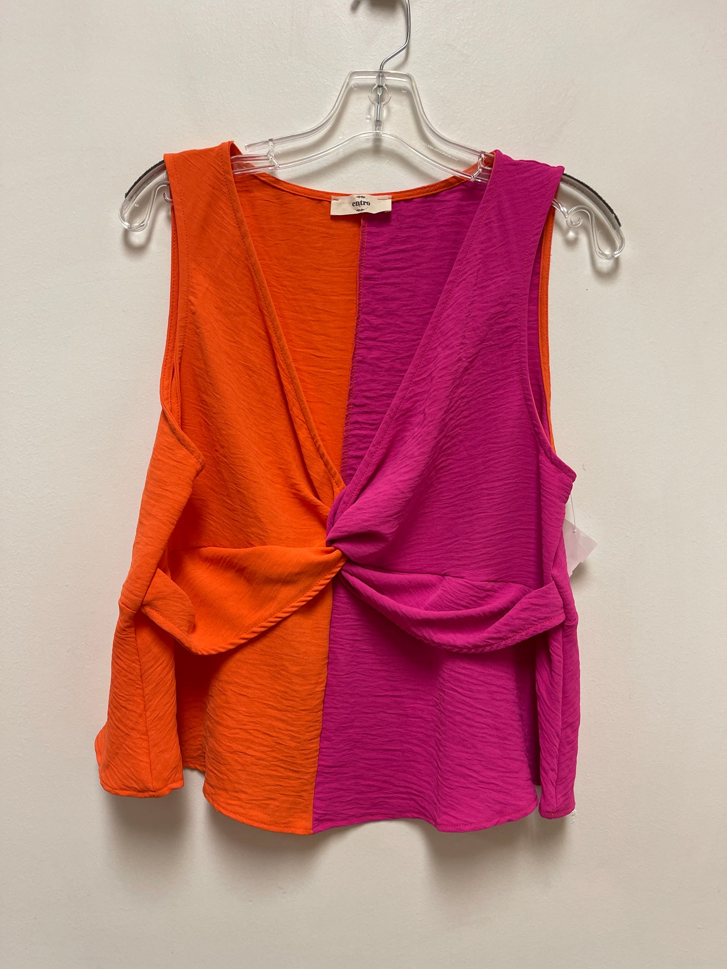 Orange & Pink Top Sleeveless Entro, Size L