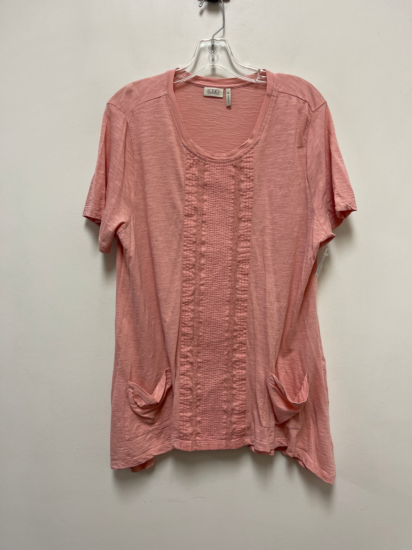 Top Short Sleeve By Logo In Pink, Size: Xl