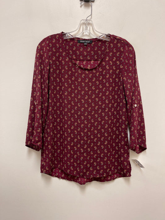 Top Long Sleeve By Sweet Rain In Red, Size: M