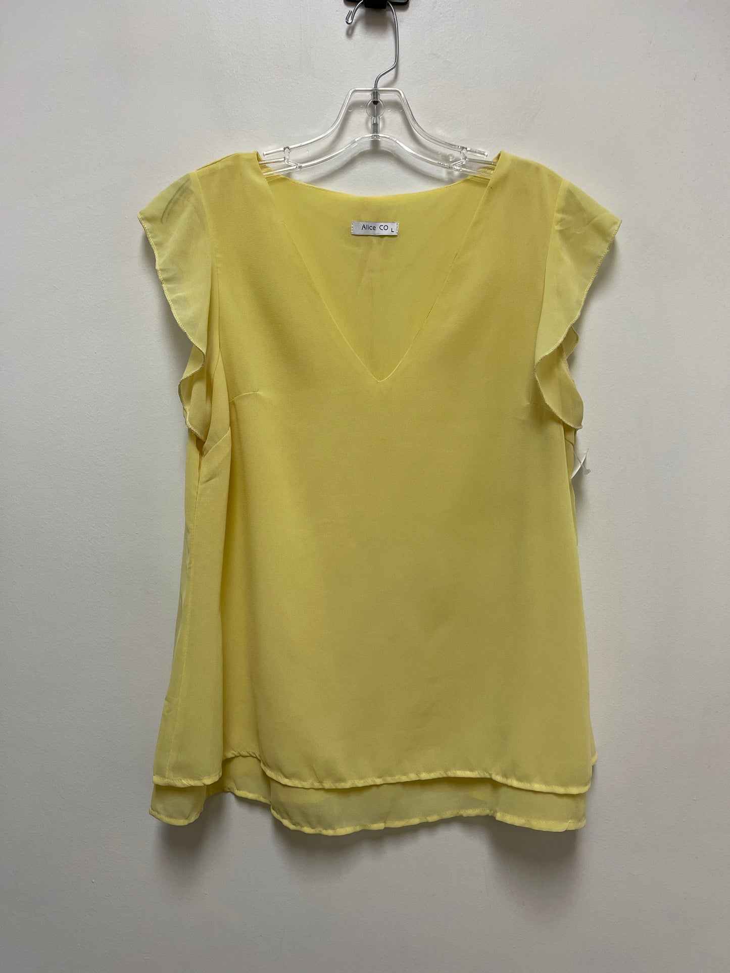 Top Sleeveless By Clothes Mentor In Yellow, Size: L