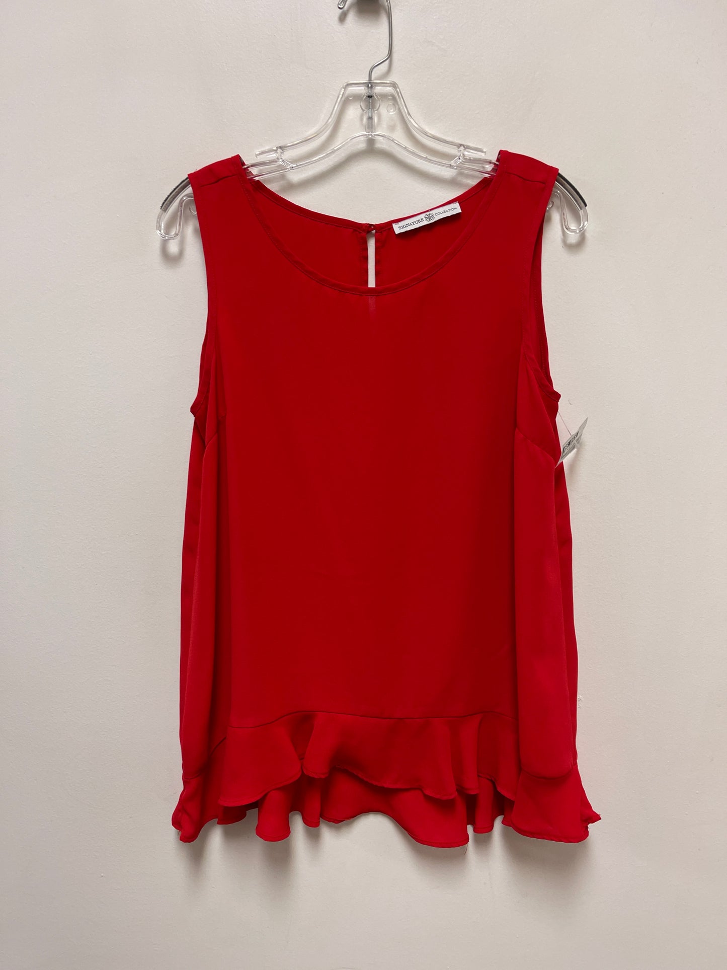 Top Sleeveless By Signature Collection In Red, Size: L