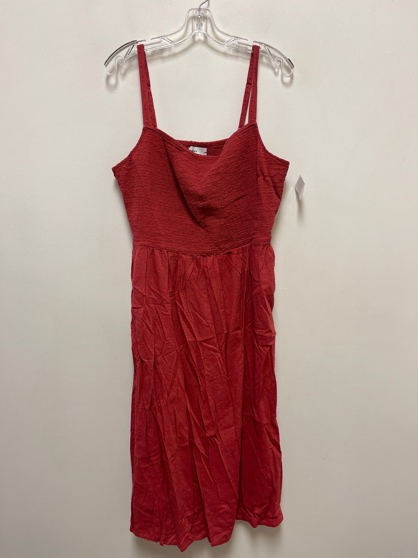 Dress Casual Midi By Old Navy In Red, Size: 2x