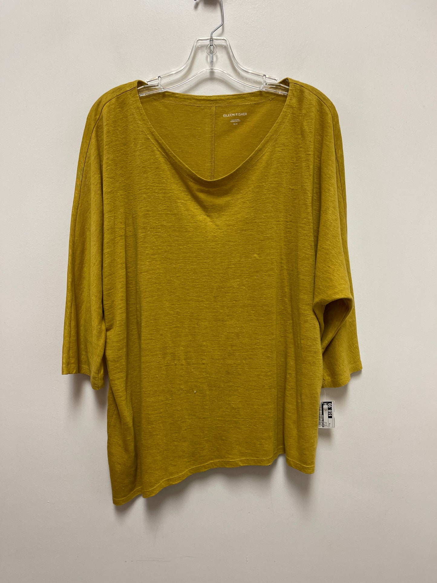 Top Long Sleeve By Eileen Fisher In Yellow, Size: M