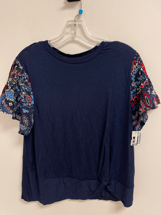 Top Short Sleeve By Sharagano In Navy, Size: M