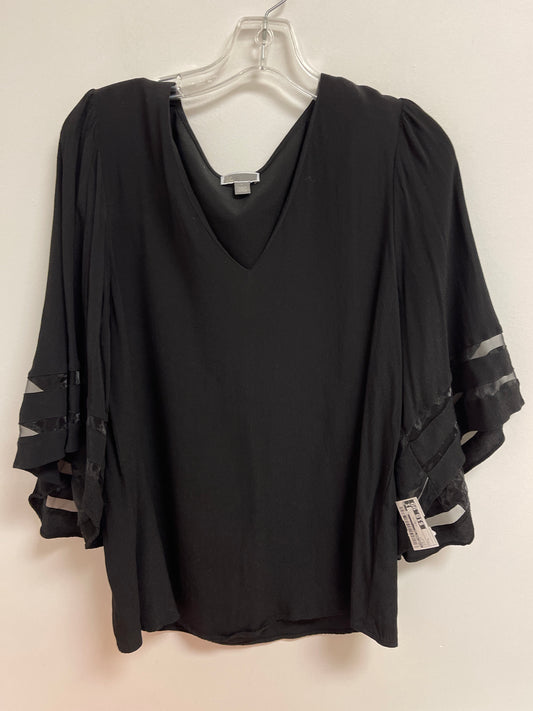 Top Long Sleeve By Chelsea 28 In Black, Size: L