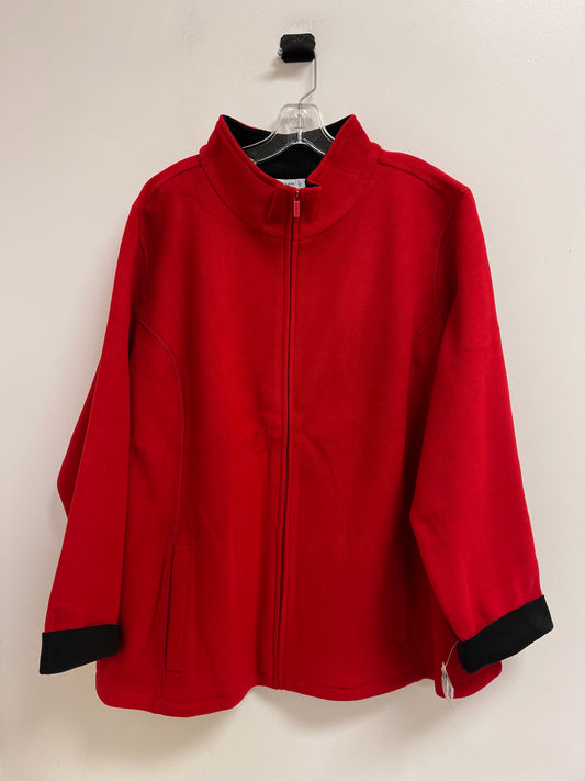 Jacket Fleece By Susan Graver In Red, Size: 3x