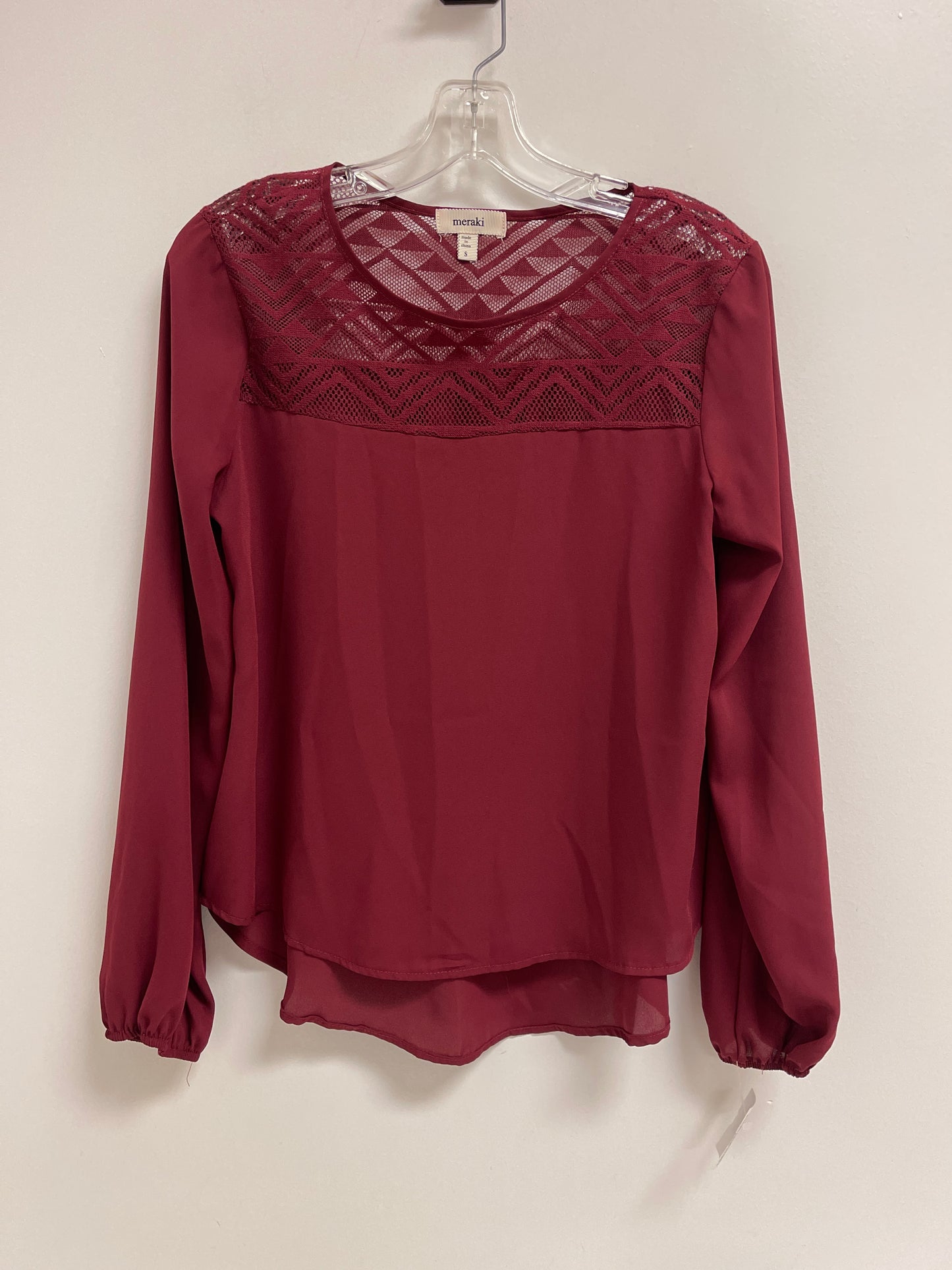 Top Long Sleeve By Meraki In Red, Size: S