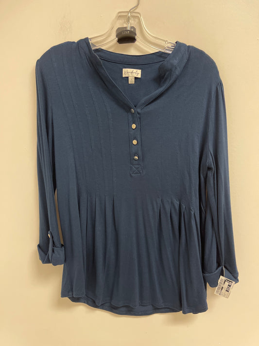 Top Long Sleeve By Wonderly In Navy, Size: S