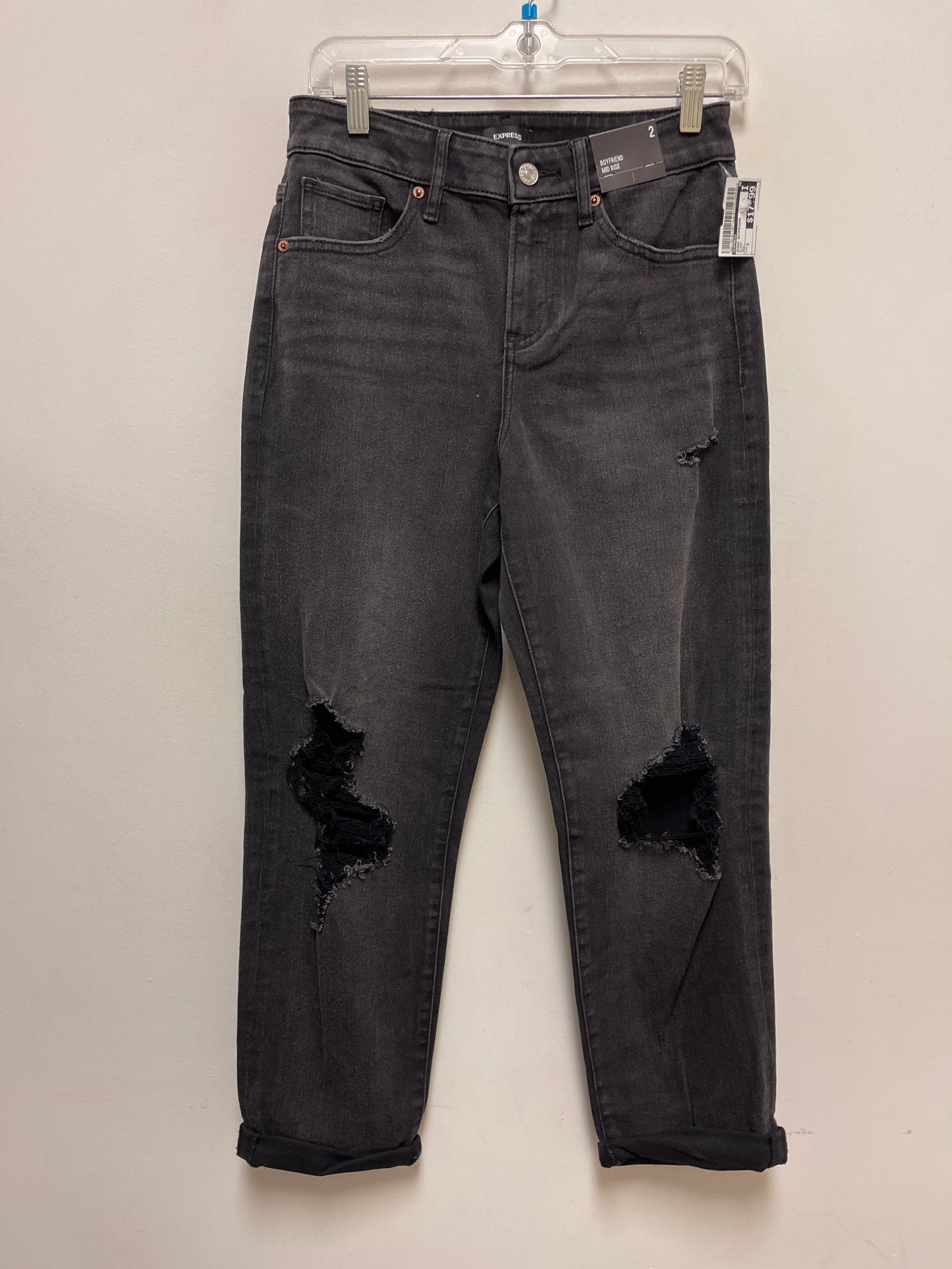 Jeans Boyfriend By Express In Black, Size: 2