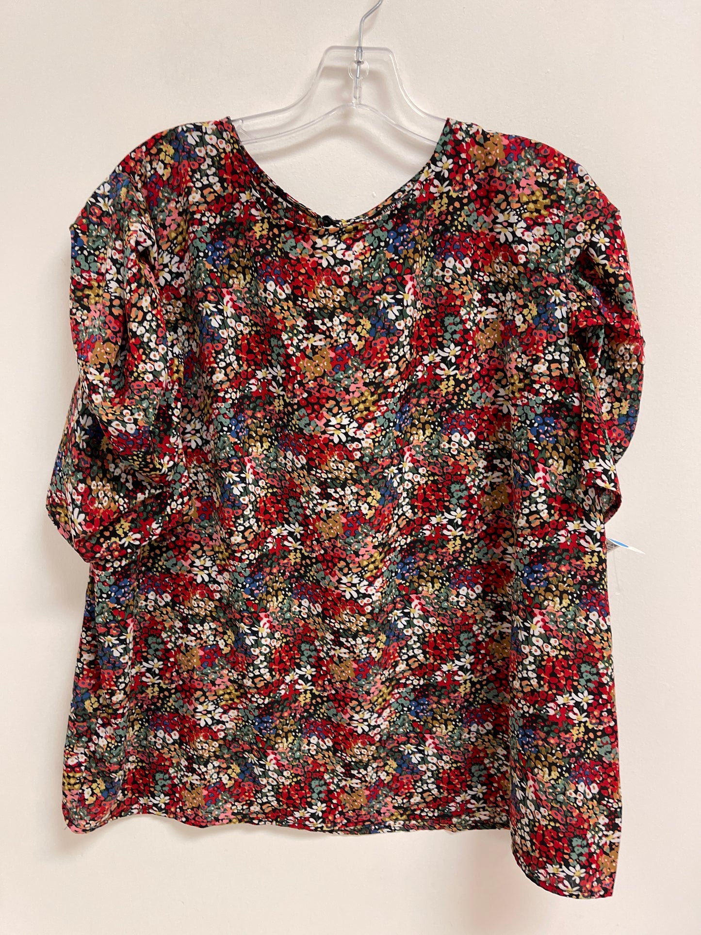 Top Short Sleeve By Shein In Floral Print, Size: 3x