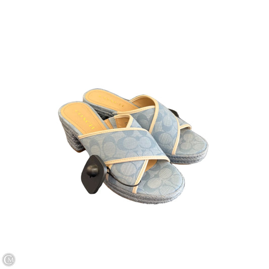 Sandals Designer By Coach In Blue, Size: 7.5