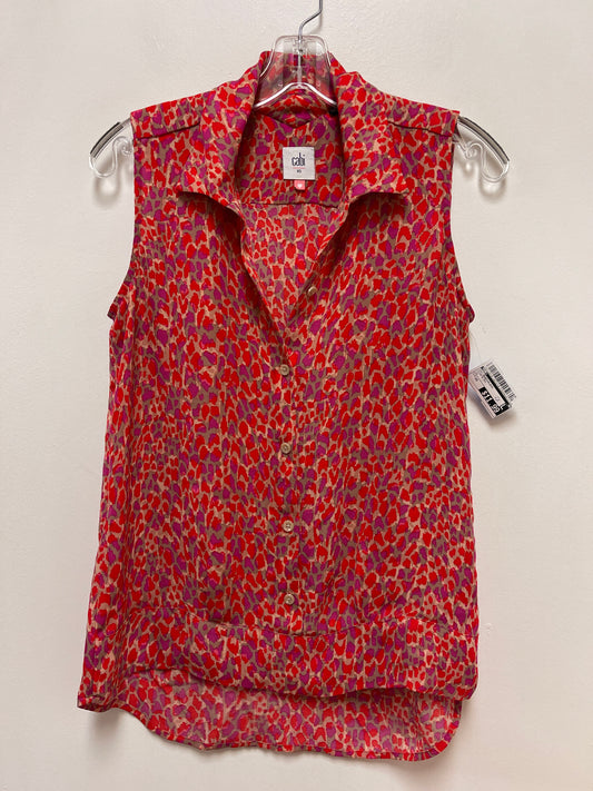 Top Sleeveless By Cabi In Pink & Red, Size: Xs