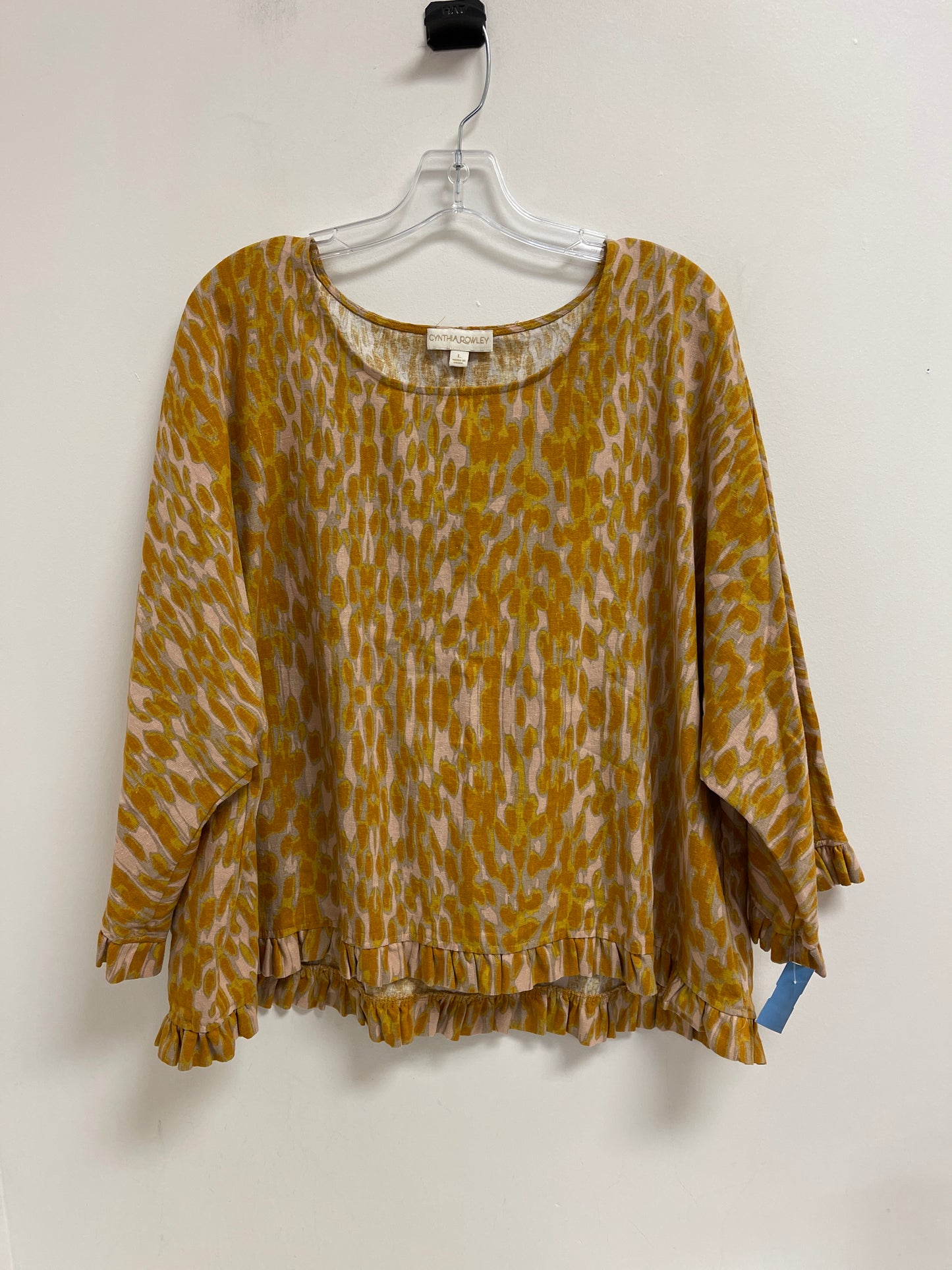 Top Short Sleeve By Cynthia Rowley In Yellow, Size: L